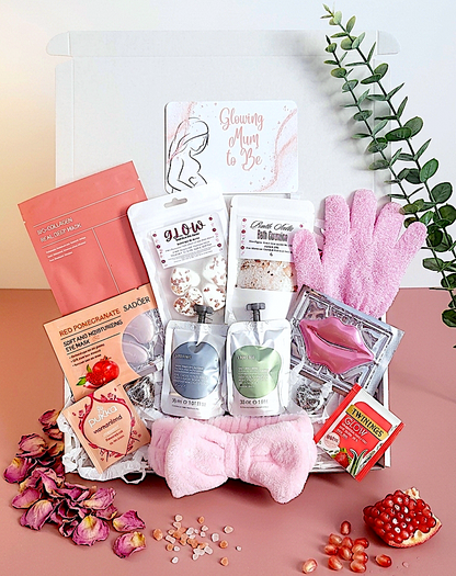 Glowing Mum-to-Be Spa Gift Box: Pregnancy Pamper Set, Rose Quartz Protection, Pregnancy Essentials