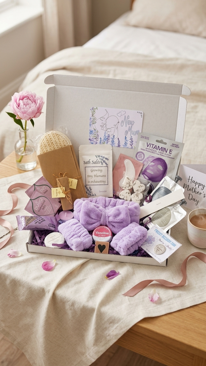 New Mum Spa Gift Box – Relaxing Pamper Hamper - Postpartum Care Package - Baby Shower