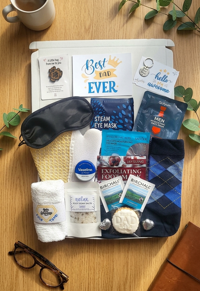 Best Dad Ever Spa Gift Box – Father’s Day Gift for Dad, Men’s Self Care Hamper, Relaxation Gift Set for Him, Pamper Box