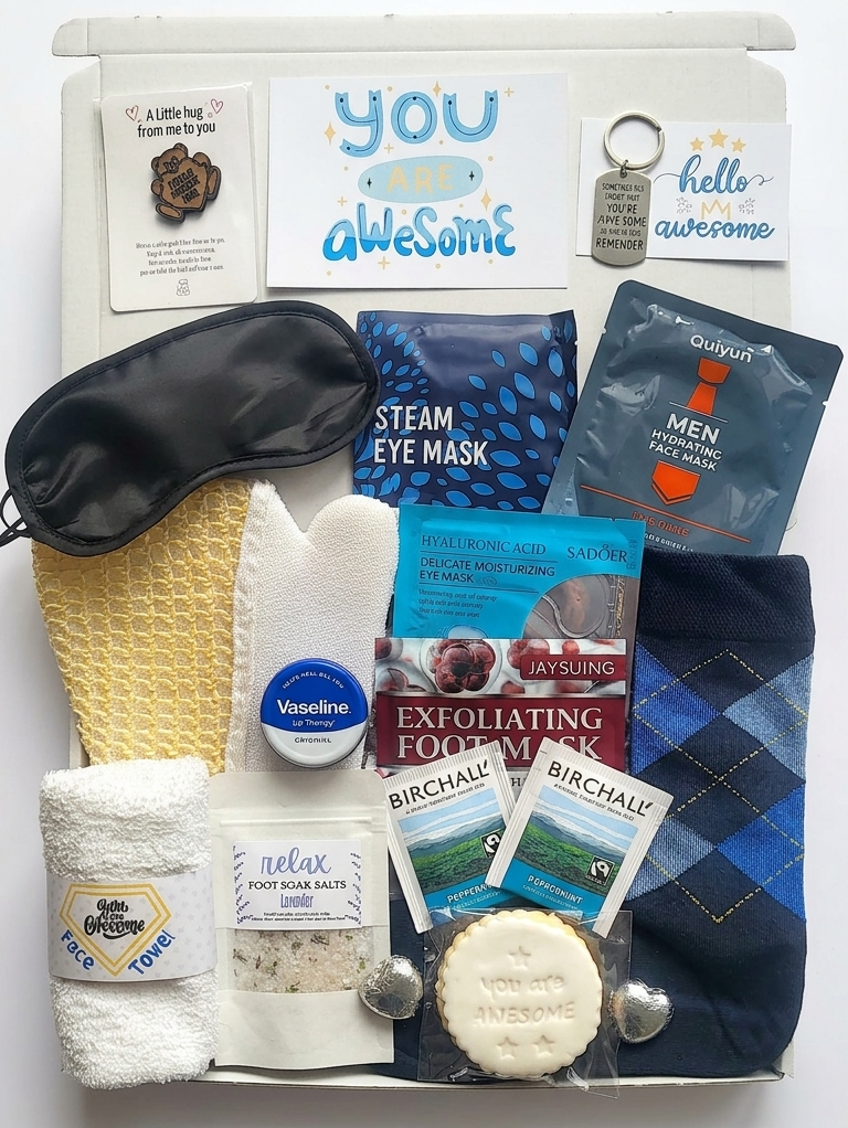 You're Awesome Men Spa Care Package, Hug in a Box for Him, Men You Got This Gift Box