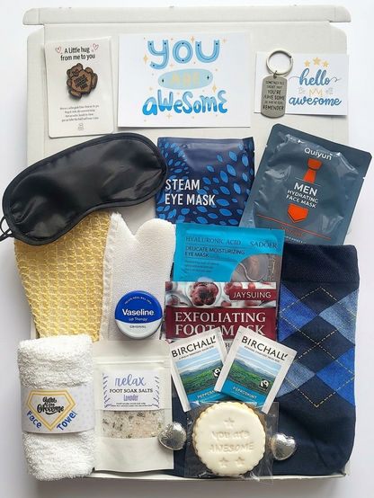 You're Awesome Men Spa Care Package, Hug in a Box for Him, Men You Got This Gift Box