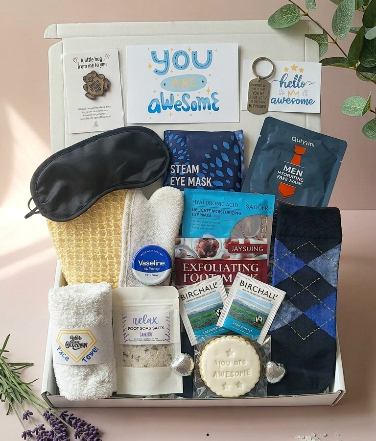 You're Awesome Men Spa Care Package, Hug in a Box for Him, Men You Got This Gift Box