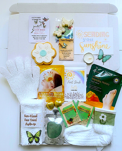Summer Butterfly Hug in a Box – Pamper Hamper - Hygge Spa Gift - Pick Me Up - You Got This