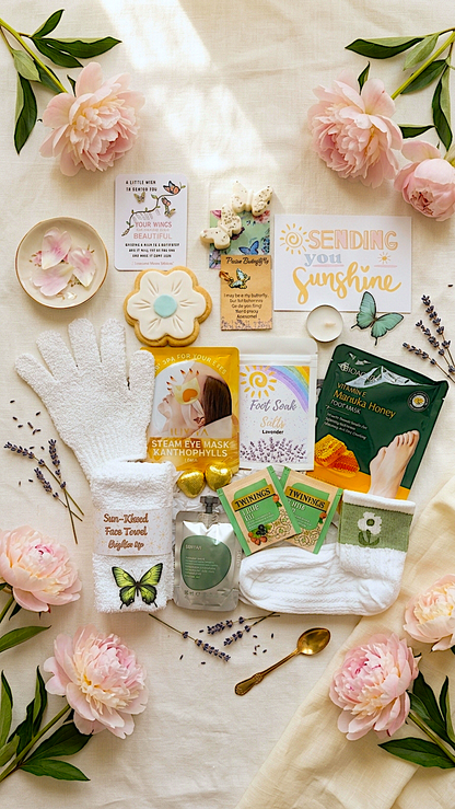 Summer Butterfly Hug in a Box – Pamper Hamper - Hygge Spa Gift - Pick Me Up - You Got This