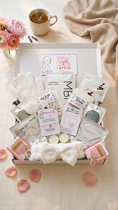 Luxury Pregnancy Spa Gift Box: Mum-to-Be Pamper Hamper with Belly Mask