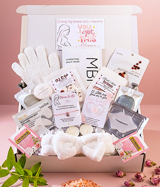 Luxury Pregnancy Spa Gift Box: Mum-to-Be Pamper Hamper with Belly Mask